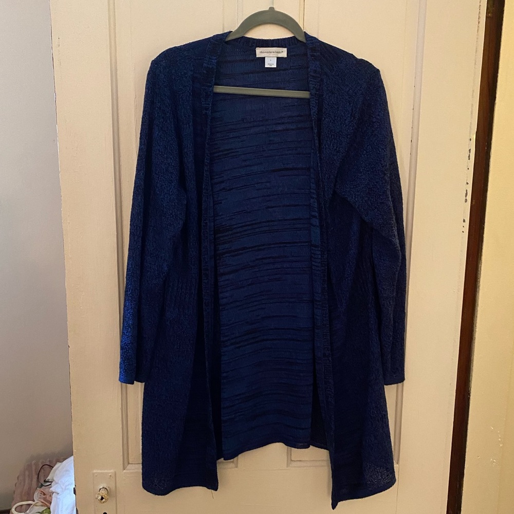 Heathered black and blue cardigan